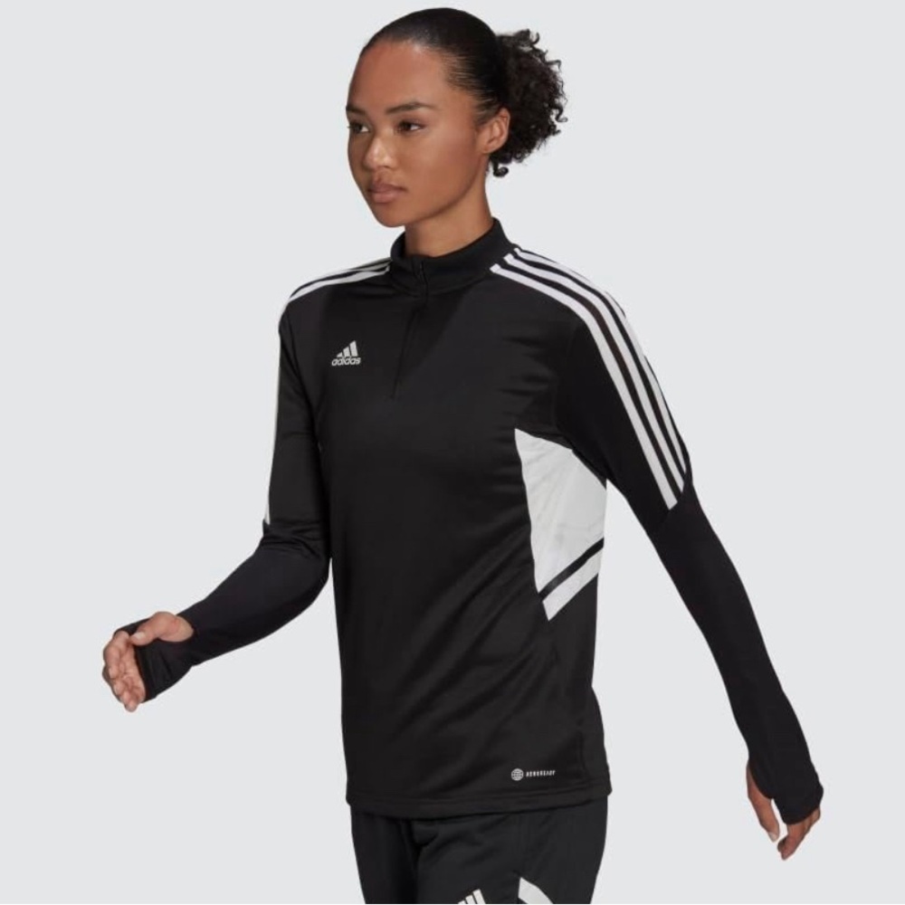 Adidas Black and White Fitted Long Sleeve Jersey
